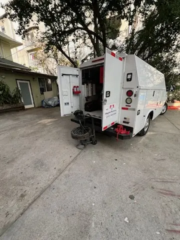 Magnet Plumbing service vehicle on-site for Water Heater Repair in Indian Beach